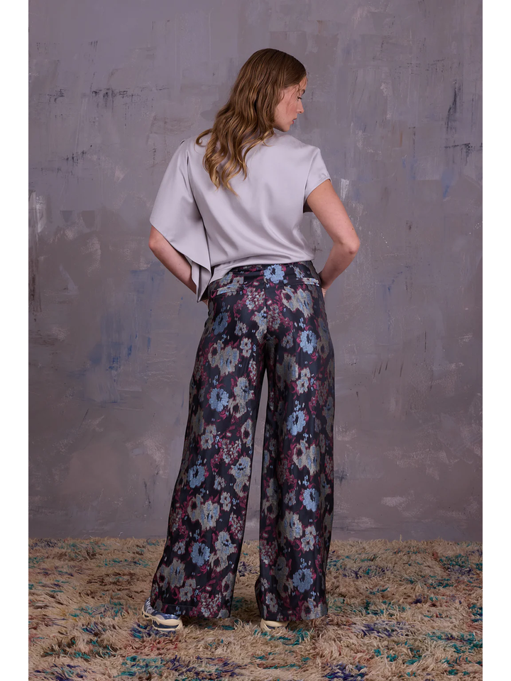 Multicolor wijde broek in bloemenprint Bolivar Nathalie Vleeschouwer 