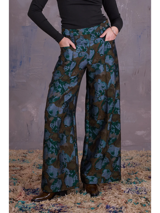 Multicolor wijde broek in bloemenprint Bolivar Nathalie Vleeschouwer