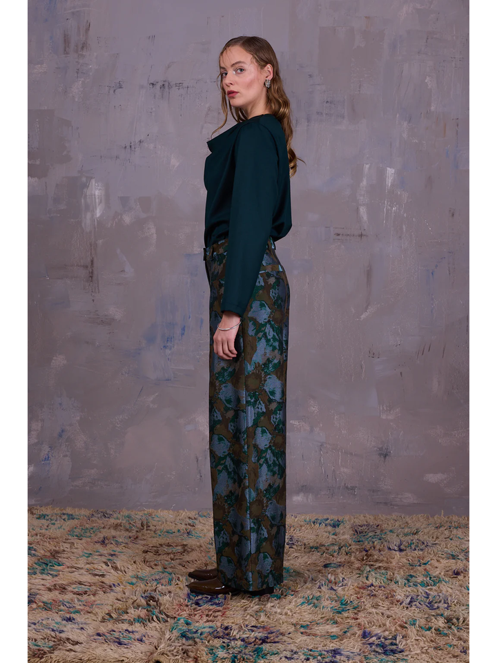 Multicolor wijde broek in bloemenprint Bolivar Nathalie Vleeschouwer