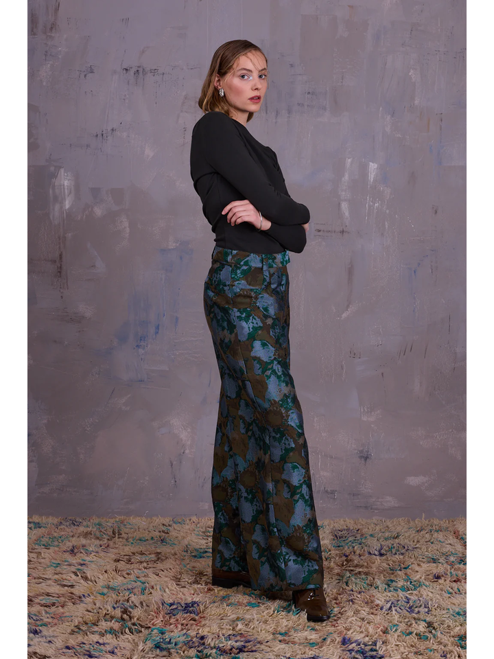 Multicolor wijde broek in bloemenprint Bolivar Nathalie Vleeschouwer