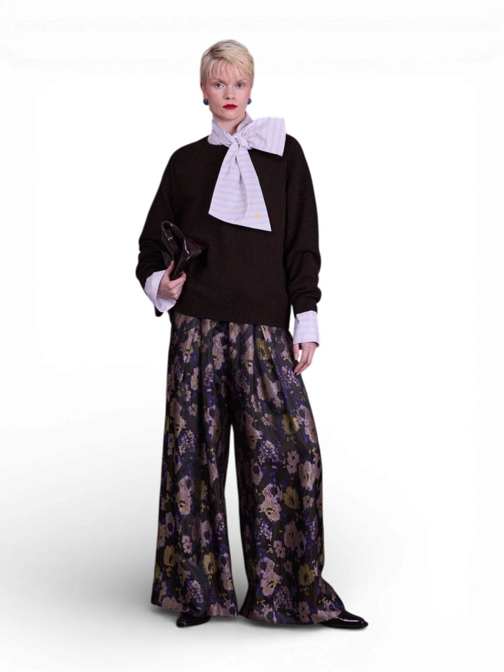 Multicolor broek met print in jacquard Freddy Nathalie Vleeschouwer