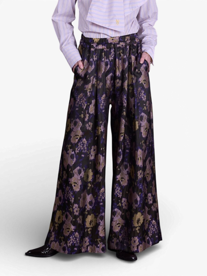 Multicolor broek met print in jacquard Freddy Nathalie Vleeschouwer
