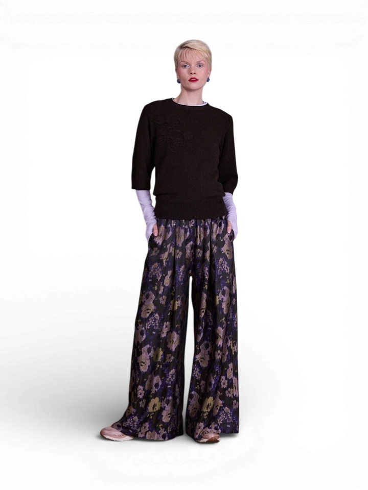 Multicolor broek met print in jacquard Freddy Nathalie Vleeschouwer