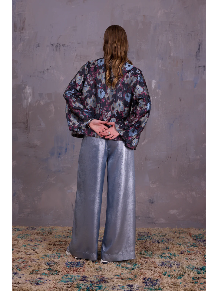 Zilverkleurige lange wijde broek Freddy Nathalie Vleeschouwer 
