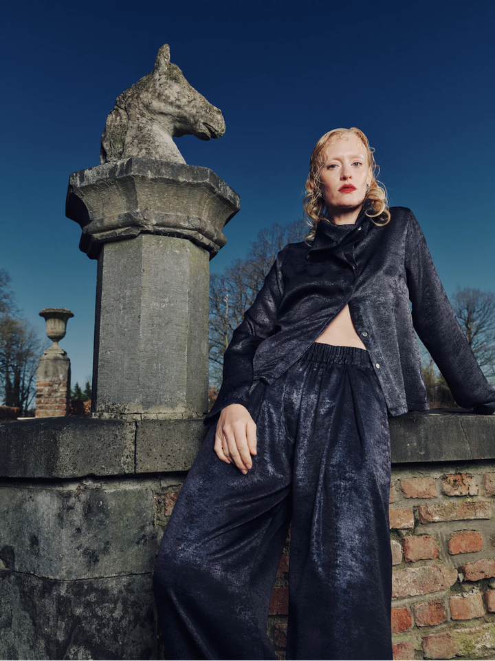 Blauwe lange wijde broek Freddy Nathalie Vleeschouwer 