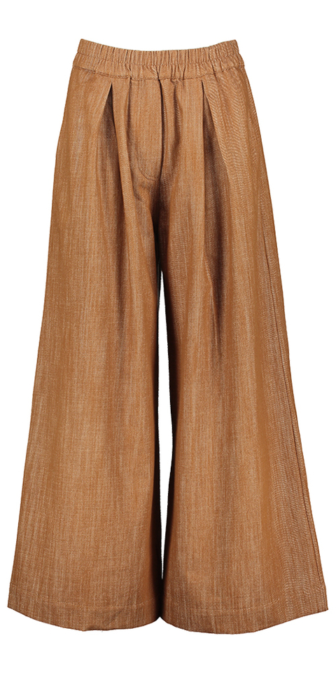 Roest kleurige broek met bandplooi Freddy Nathalie Vleeschouwer 