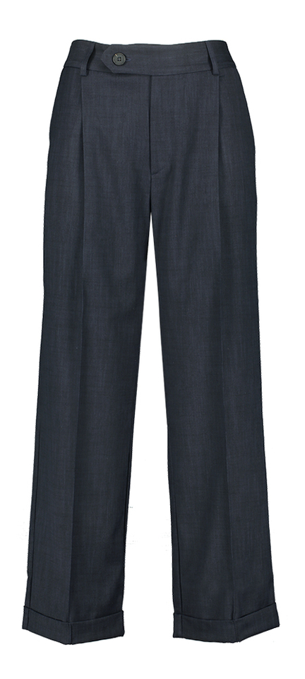 Donkerblauwe enkelbroek met bandplooi Nathalie Vleeschouwer