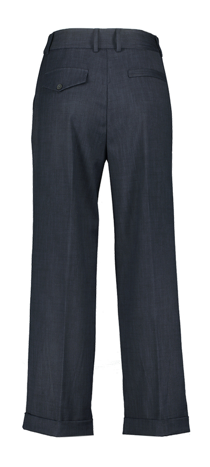 Donkerblauwe enkelbroek met bandplooi Nathalie Vleeschouwer