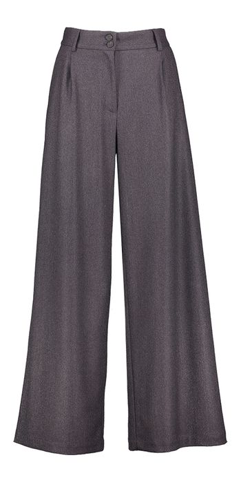 Blauwe wijde broek met bandplooi Edward Nathalie Vleeschouwer