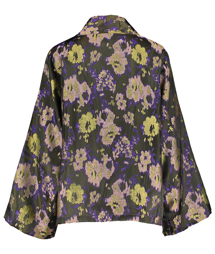 Multicolor openvallende vest met bloemenprint Flinn Nathalie Vleeschouwer 