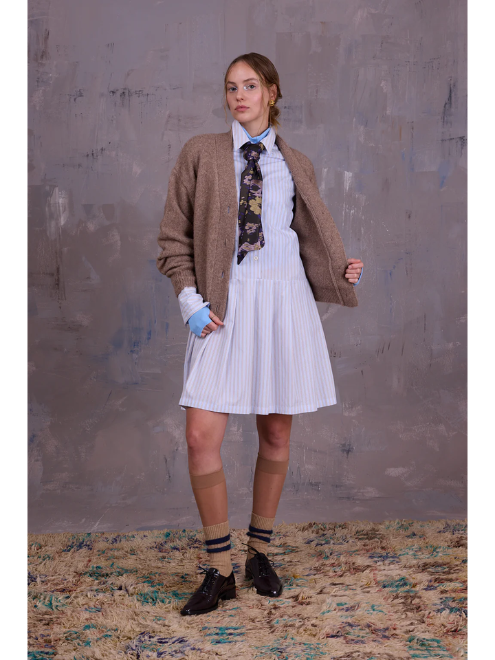 Camel kleurige gebreide gilet Gresa Nathalie Vleeschouwer 