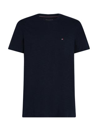 Tommy Hilfiger Donkerblauwe katoenen t-shirt met ronde hals en korte mouwen