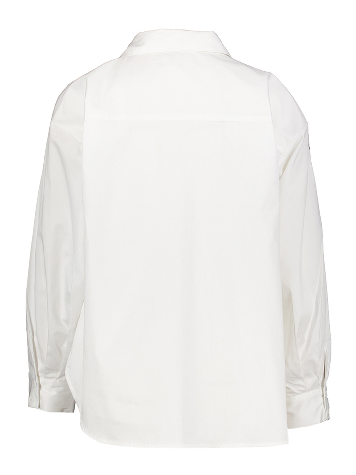 Witte bloes met bordeaux bloemenprint Luus Atmos