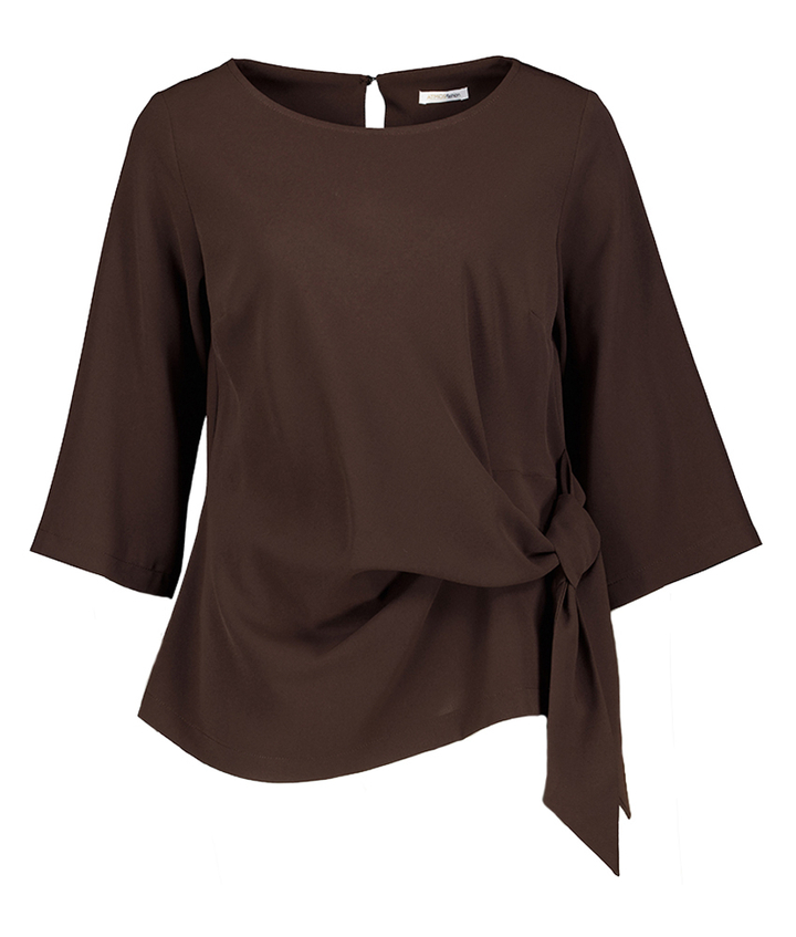 Bruine blouse met driekwart mouwen en strikdetail Massil Atmos