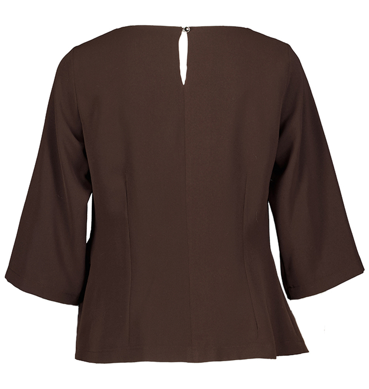 Bruine blouse met driekwart mouwen en strikdetail Massil Atmos