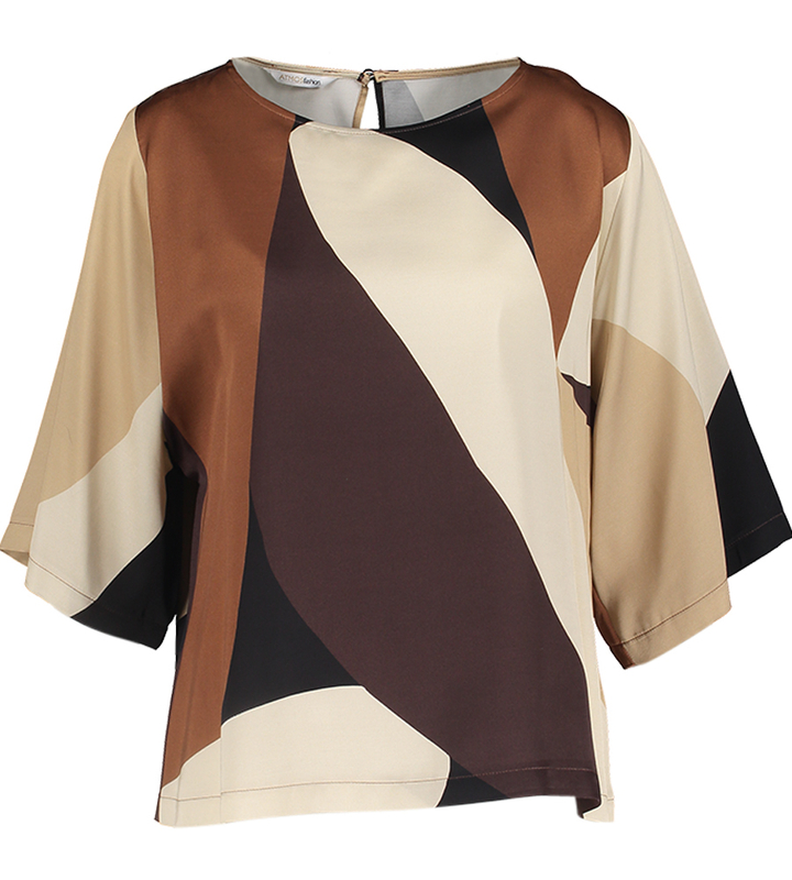 Multicolor blouse in print met driekwart mouwen Eira Atmos