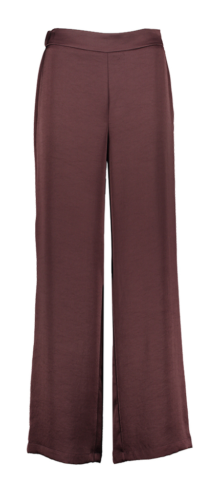 Bordeaux losvallende broek in satijnlook Inda Atmos