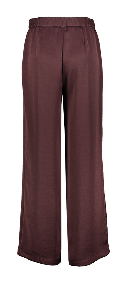 Bordeaux losvallende broek in satijnlook Inda Atmos