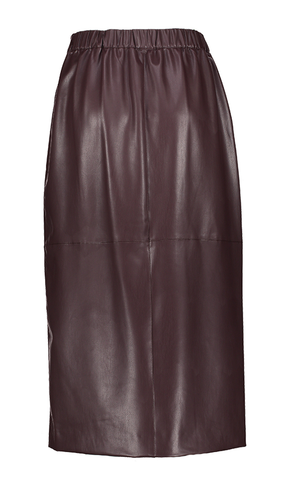 Bordeaux rok in leder look Neline Atmos 