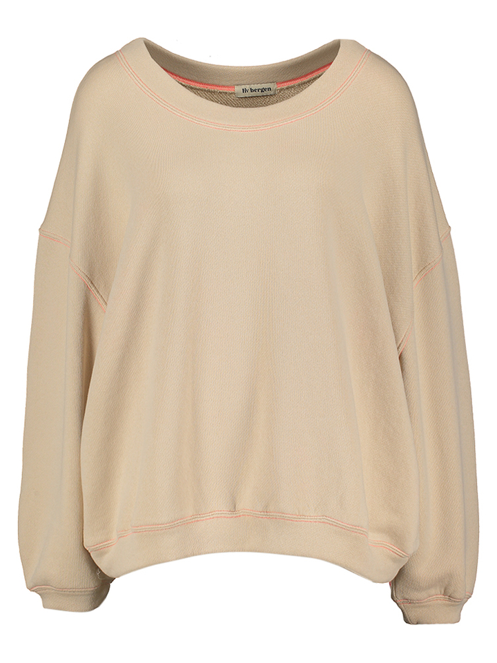 Beige sweater met roze opdruk op de achterkant Sky Dream Liv Bergen 