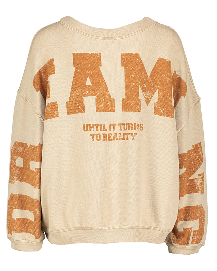 Beige sweater met opdruk op de achterkant Sky Dream Liv Bergen