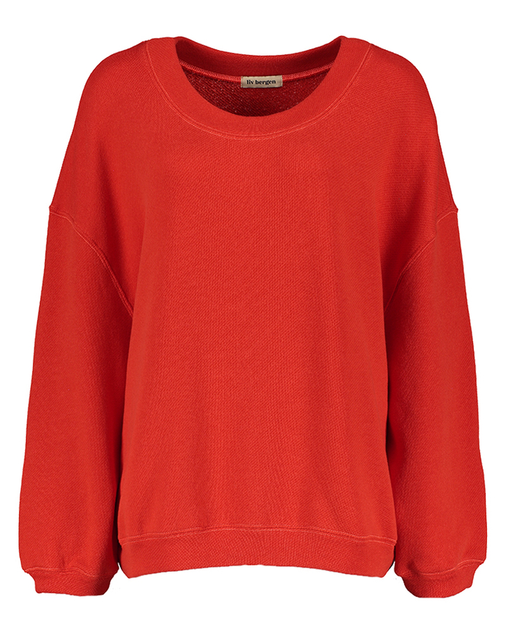 Rode sweater met roze opdruk op de achterkant Sky Dream Liv Bergen
