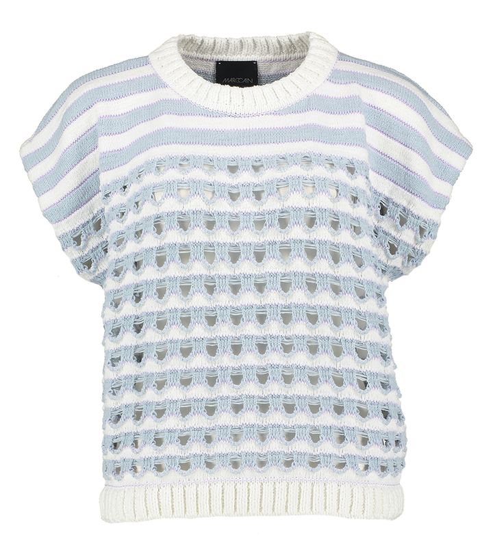 Blauw/wit gehaakte trui Marccain Sport 