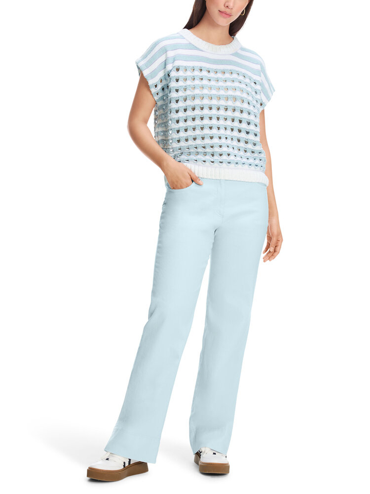 Blauw/wit gehaakte trui Marccain Sport 