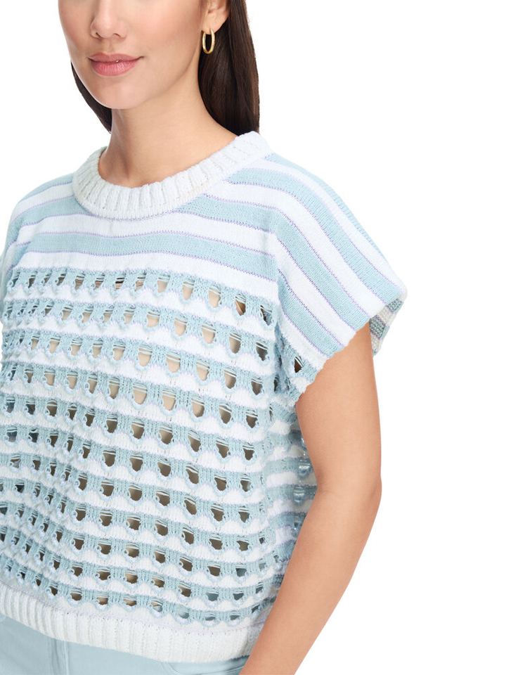 Blauw/wit gehaakte trui Marccain Sport 