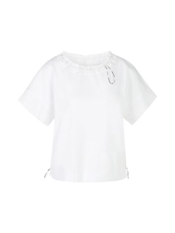 Witte t-shirty met strop aan de hals Marccain Sport 