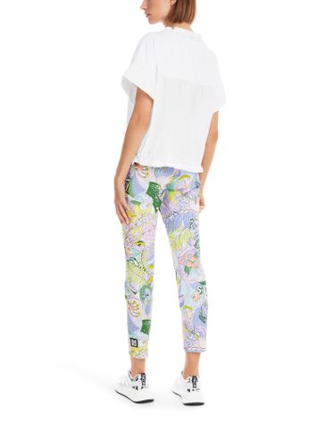 Witte t-shirty met strop aan de hals Marccain Sport 