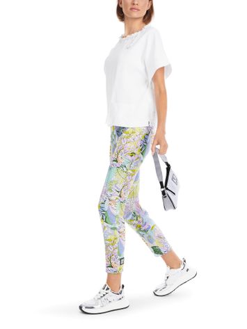 Witte t-shirty met strop aan de hals Marccain Sport 