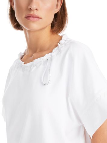 Witte t-shirty met strop aan de hals Marccain Sport 