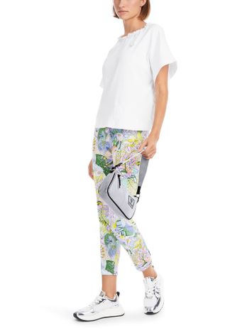 Witte t-shirty met strop aan de hals Marccain Sport 