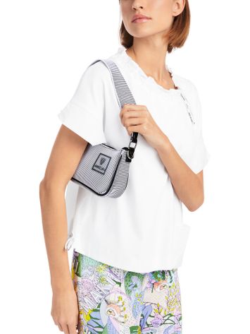 Witte t-shirty met strop aan de hals Marccain Sport 