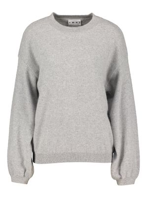 Lichtgrijze wollen pull met ronde hals Colorado Twins