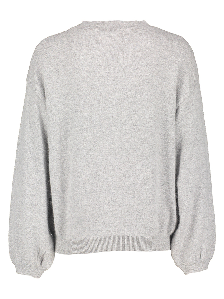 Lichtgrijze wollen pull met ronde hals Colorado Twins