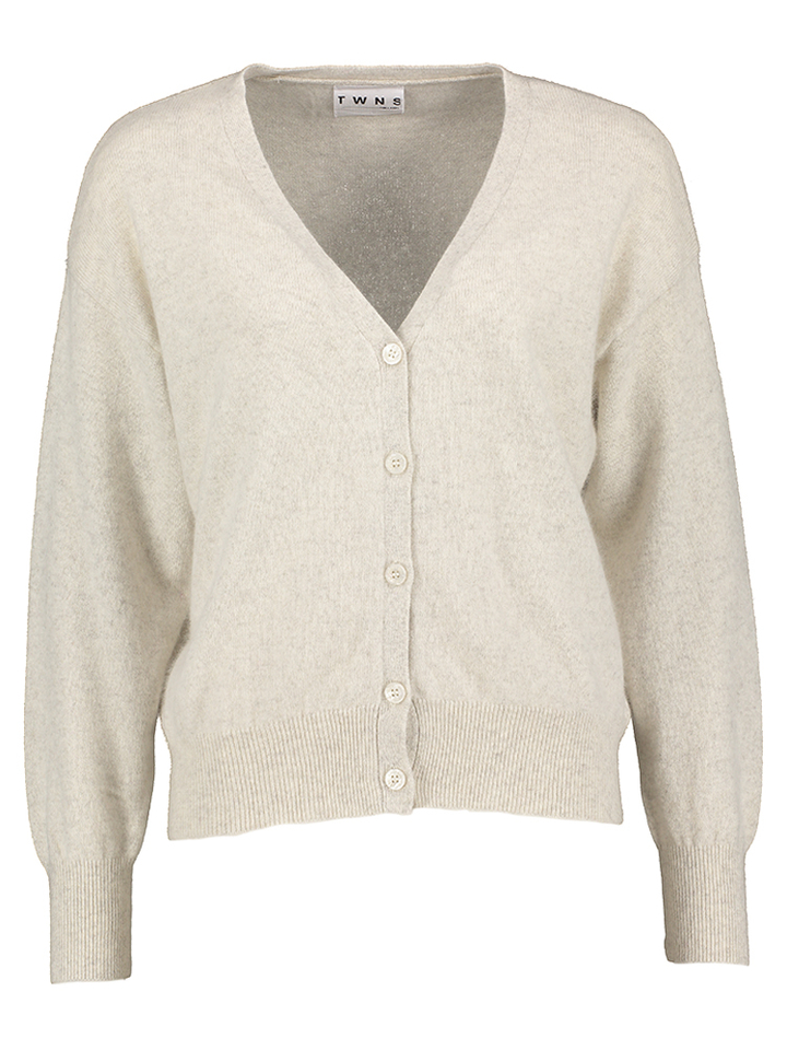 Mottled beige gilet met knopen Aspen Twns