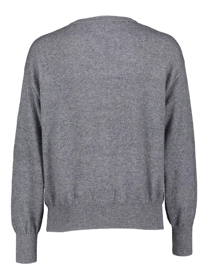 Donkergrijze wollen gilet met knopen Montrose Twins