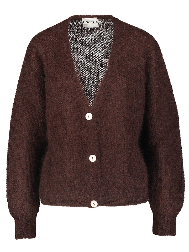Chocolade gilet met knopen Erie Twns