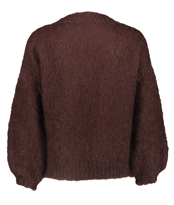 Chocolade trui met v-hals en lange mouwen Engelwood Twns