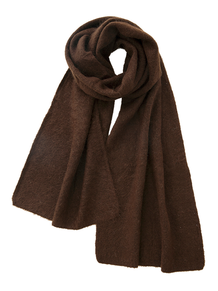 Donkerbruine wollen sjaal Ovray Twins