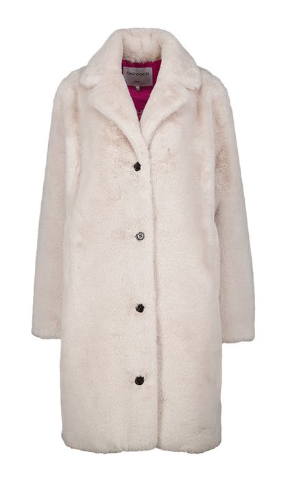 Faux fur ecru mantel Albara Off Oakwood