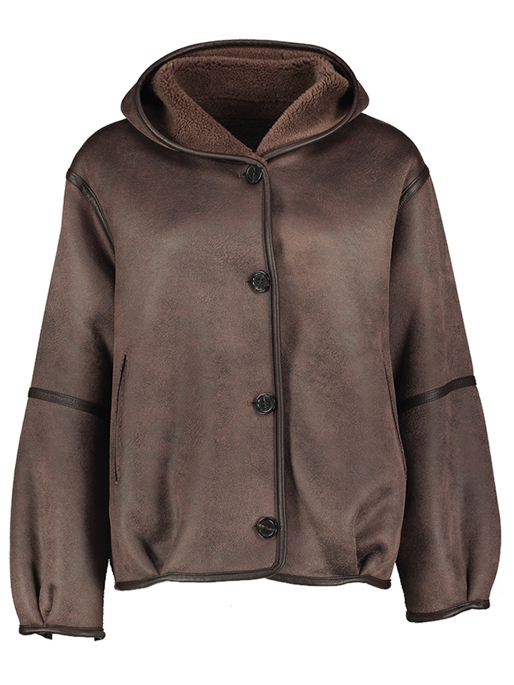 Donkerbruine winterjas Natacha Oakwood