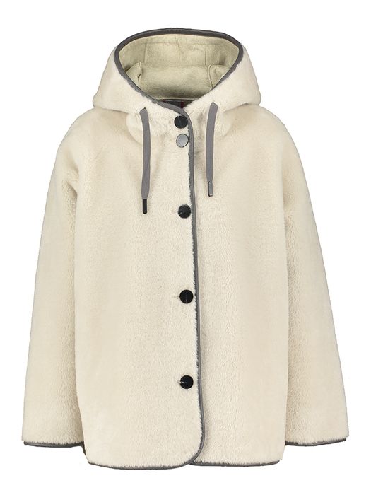 Beige fluffy jas met knoopsluiting Seoul Oakwood