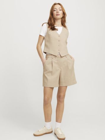 Beige short met bandplooi JJXX