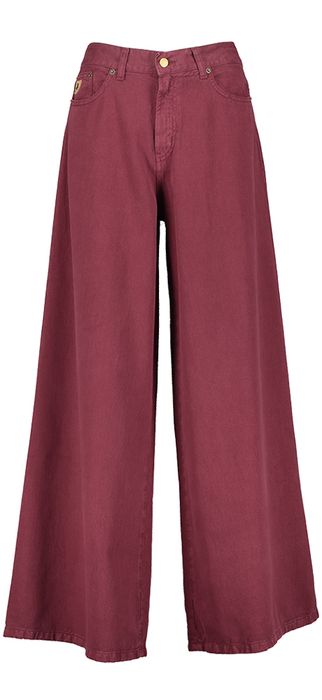 Bordeaux kleurige loose fit broek Lois