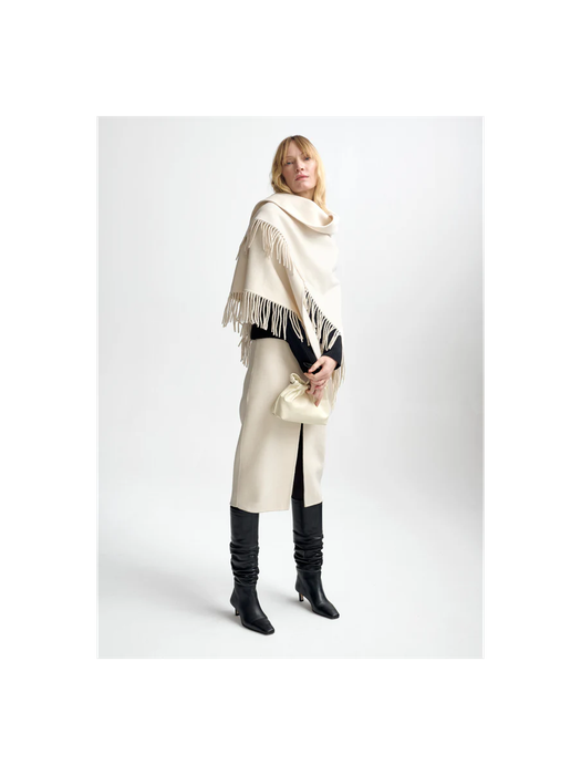 Creme kleurige poncho Alba Christian Aks