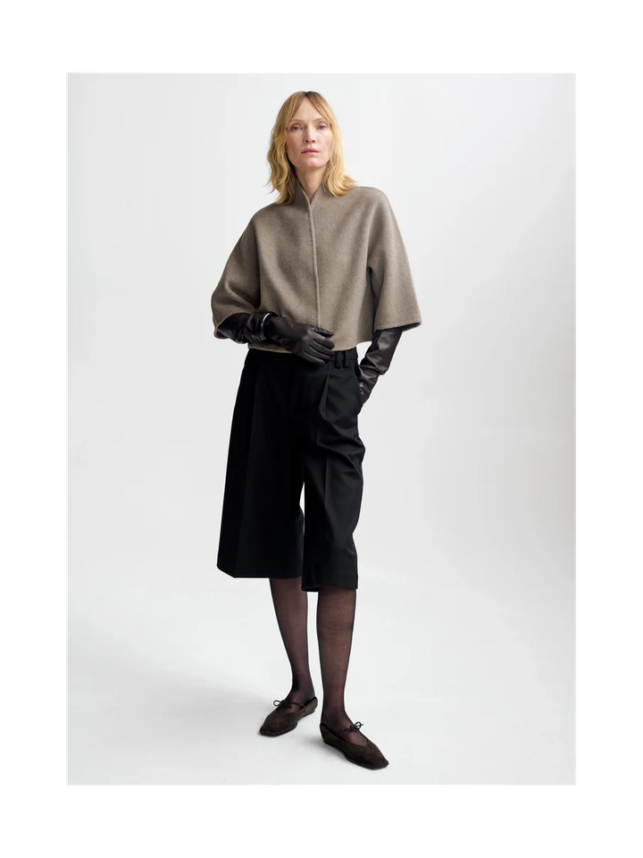 Beige korte wollen mantel Kira Christian Aks