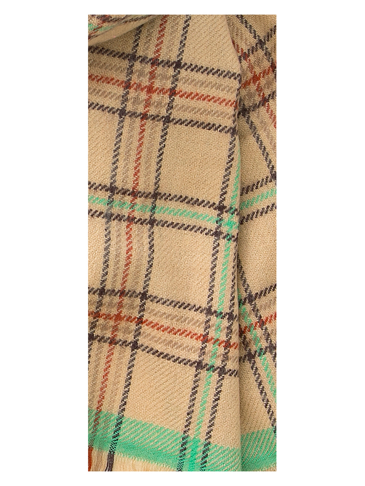 Camel kleurige sjaal in ruitmotief Scarf